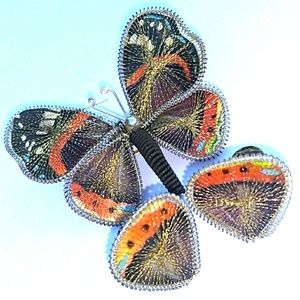 VINTAGE GERMANY HandMade Butterfly Brooch &ClipOns